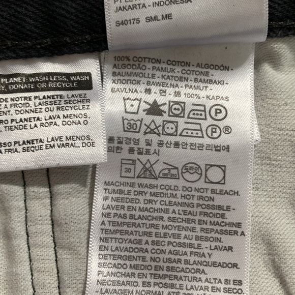 Levi’s 505 Black Straight Fit 100% Cotton Zip Fly Jeans size 34x30 - Picture 11 of 12